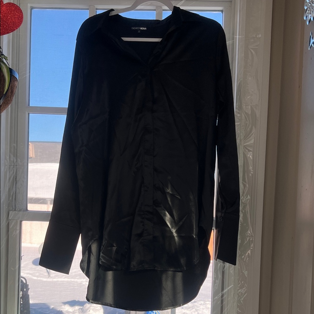 Eloquii Black Button Down Shirt